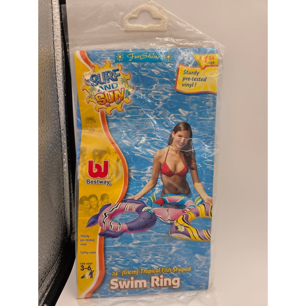 Bestway Tropical Fish Shaped Swim Ring 24 Inch Inflatable Pool Float Age 3-6 NEW